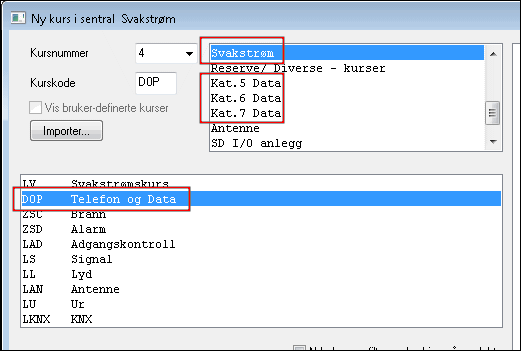 Kurser for datasystem