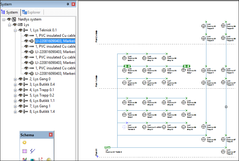 Nødlys system