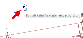 Fortsette kabel fra etasjen under