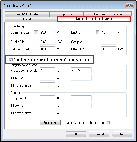 Spenningsfallberegning