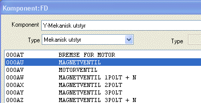 Magnetventil i produtdatabasen